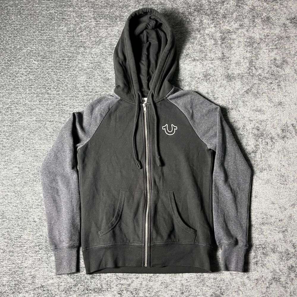 True-religion Women's Black and Grey Hoodie